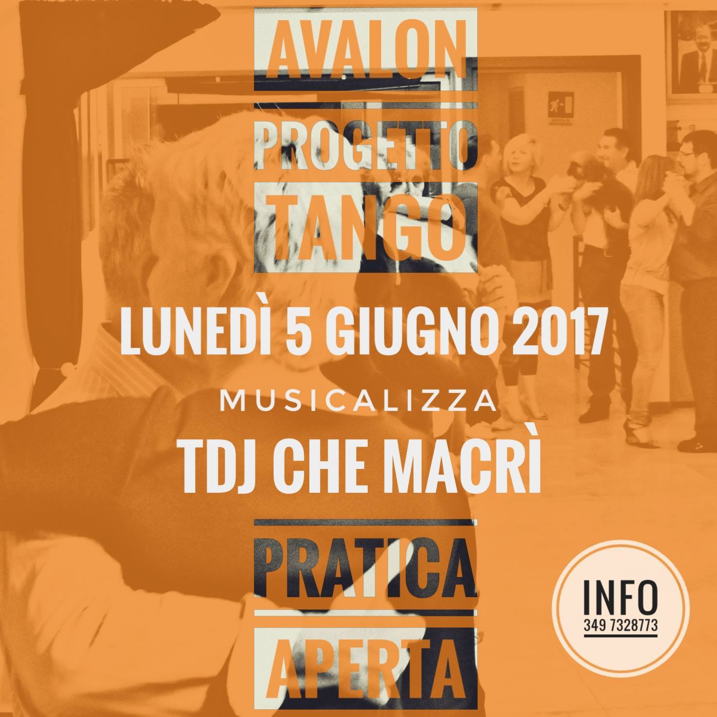 Pratica aperta per Avalon Progetto Tango musicalizza Tj Che Macrì Lunedì 5 giugno 2017 presso IBS Center Pescara